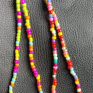 Rainbow Long Beaded Dangle Earrings – Seed Bead